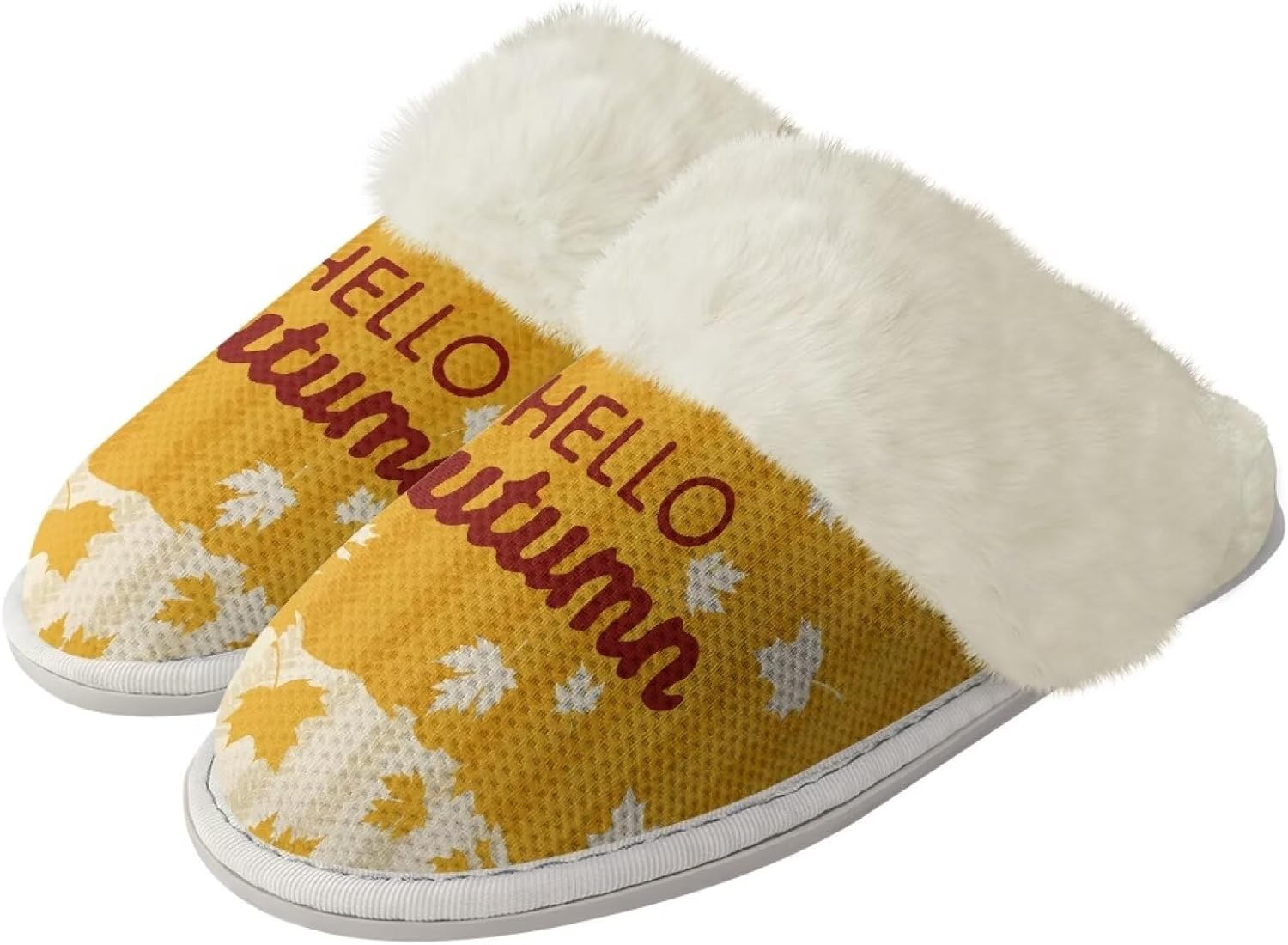 

Домашние тапочки для женщин и мужчин с тематикой Дня благодарения, мягкие, уютные, легкие, для спальни Zhangruoheng, Thanksgiving Maple Leaf Print
