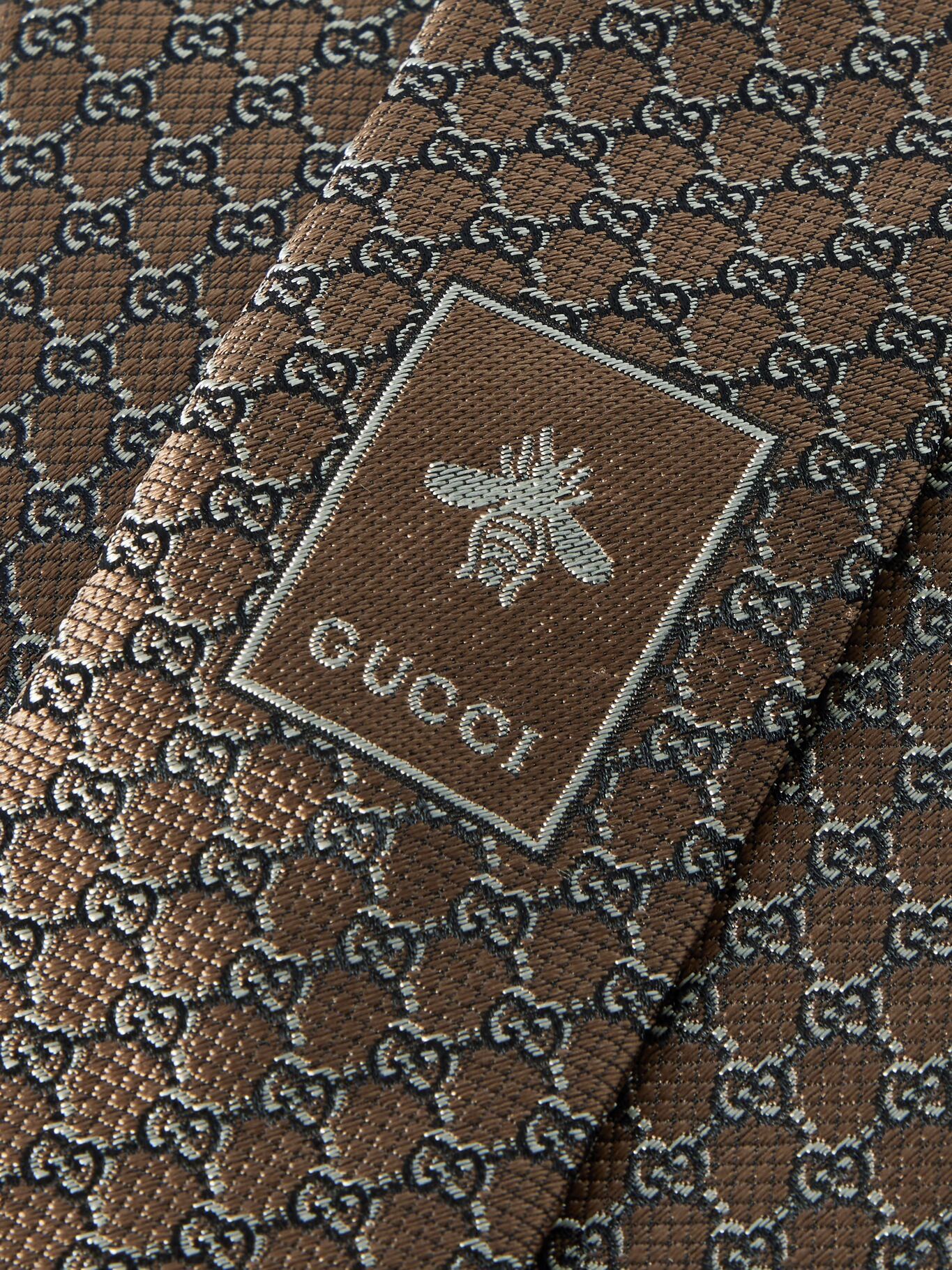 

Галстук из жаккардового шелка с логотипом 7 см GUCCI, коричневый