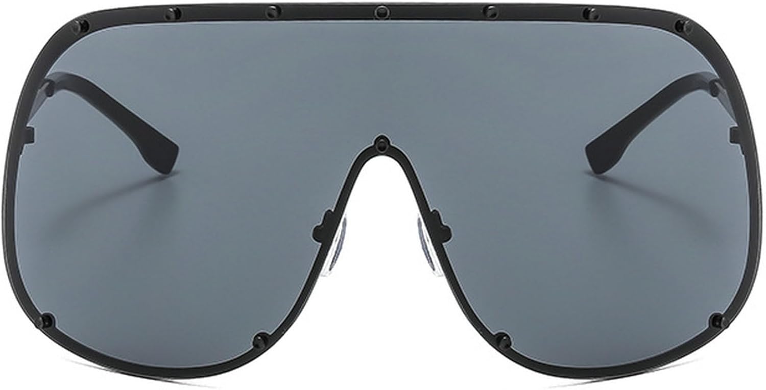 

Модные солнцезащитные очки большого размера класса люкс для женщин и мужчин, современная цельная оправа, солнцезащитные очки с защитой от УФ-излучения UV400 mincl, Black