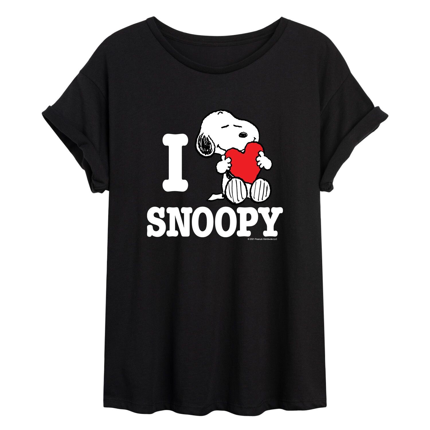 

Детская струящаяся футболка Peanuts I Love Snoopy Licensed Character, черный