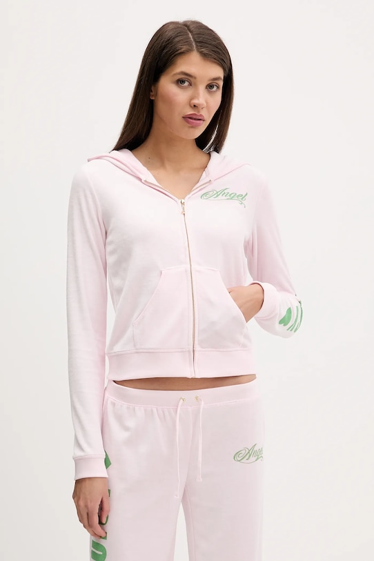 

Бархатная толстовка «ангел» Juicy Couture, розовый