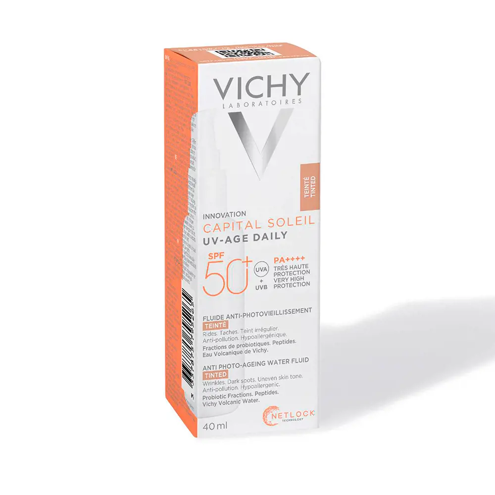 Солнцезащитный крем Capital Soleil Uv-Age Daily Water Fluid Con Color Spf50+ Vichy Laboratoires, 40 мл — фото 2