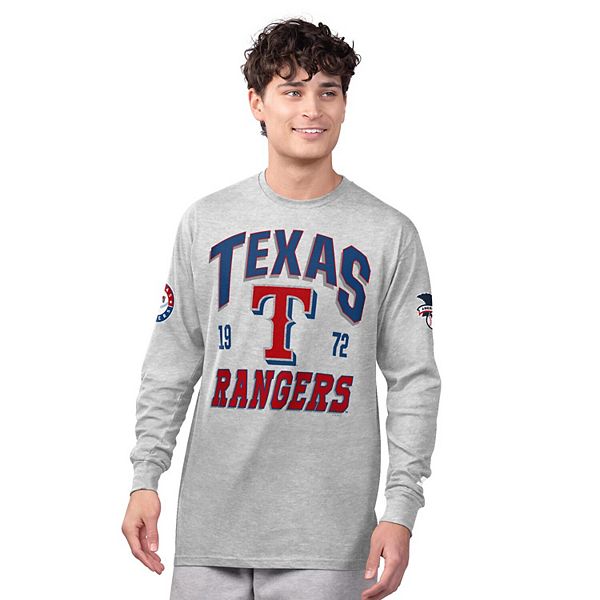 

Мужской серый/royal texas rangers сет из двух футболок с длинным и коротким рукавом Starter