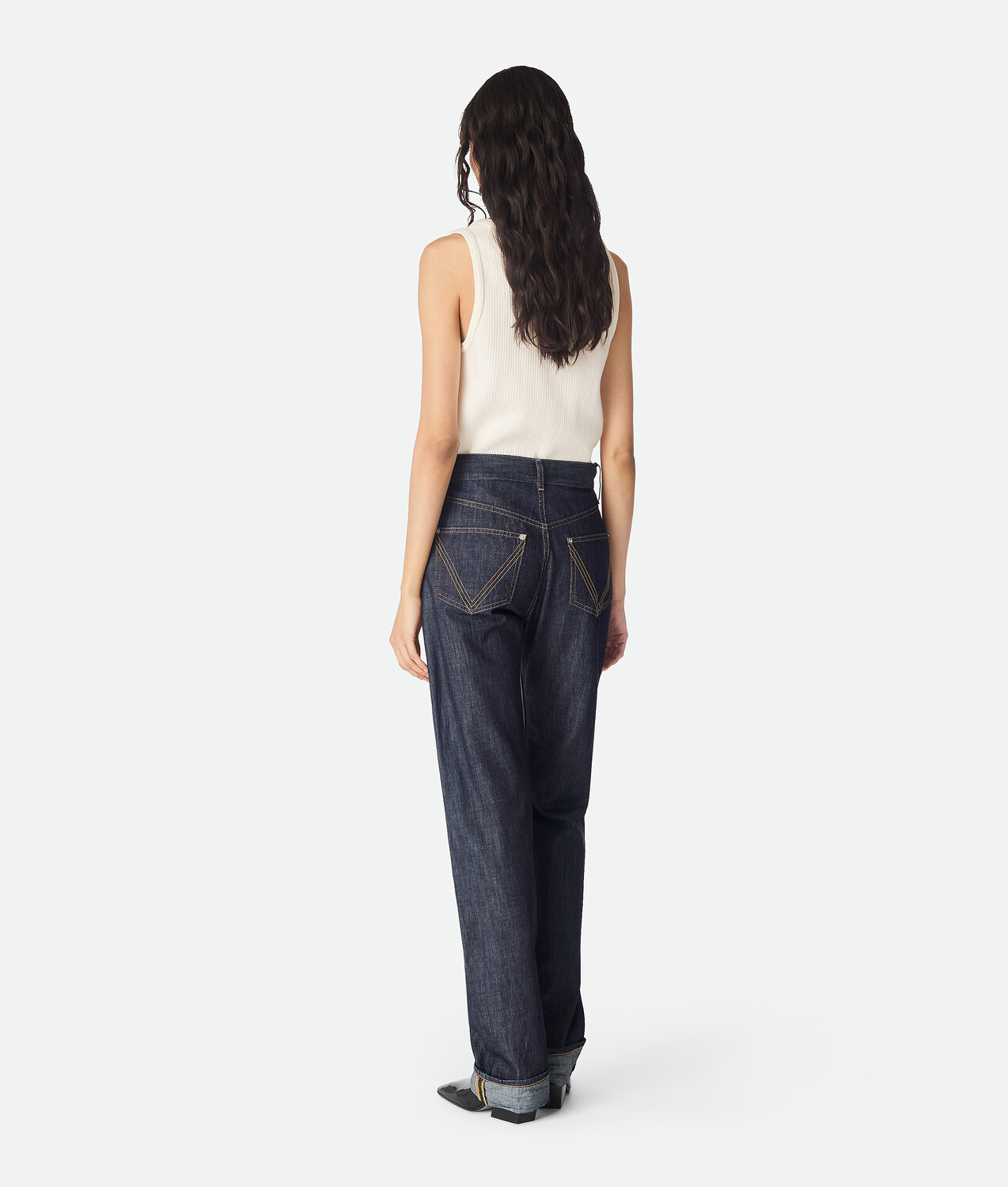 Indigo straight jeans BOTTEGA VENETA, индиго — фото 3