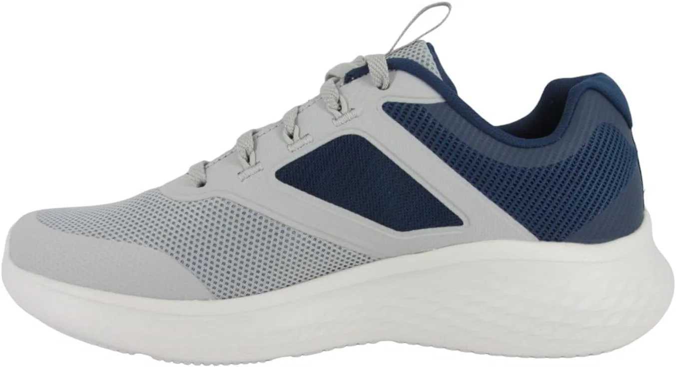 Кроссовки Skechers 232594 New Century серые с темно-синими шнурками из ткани с эффектом памяти — фото 3