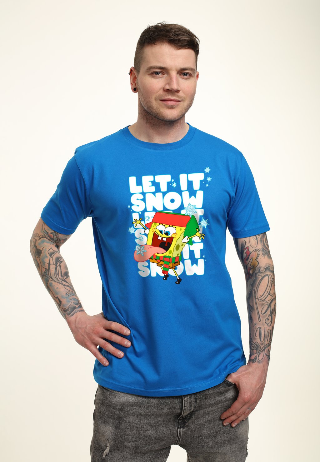 

Футболка с принтом SPONGEBOB SQUAREPANTS LET IT SNOW Henry Tiger, синий