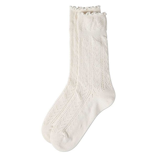 

Женские носки с ажурными рюшами Memoi, Ivory