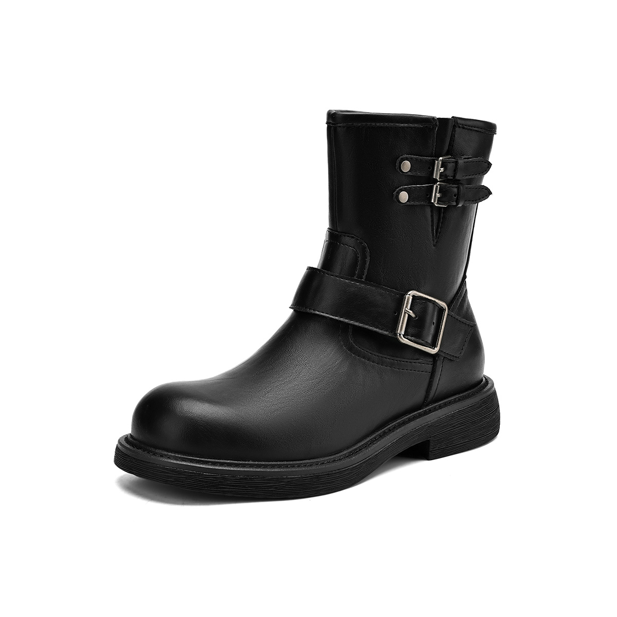Ботильоны женские на среднем каблуке FOXER, Black (Fleece-Lined)