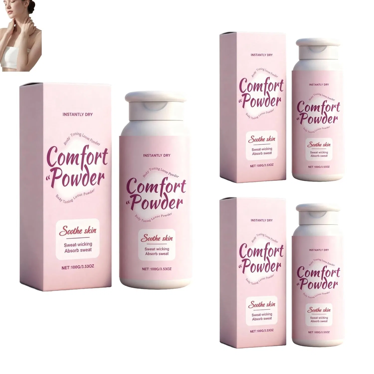 Женская пудра для тела Comfort Powder для подтяжки кожи Vipointstar, 3Pcs