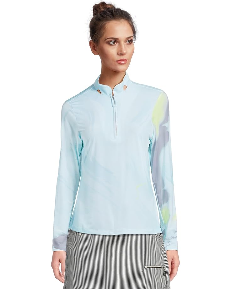 

Топ Jamie Sadock Sunsense Feathers Print Long, светло-синий