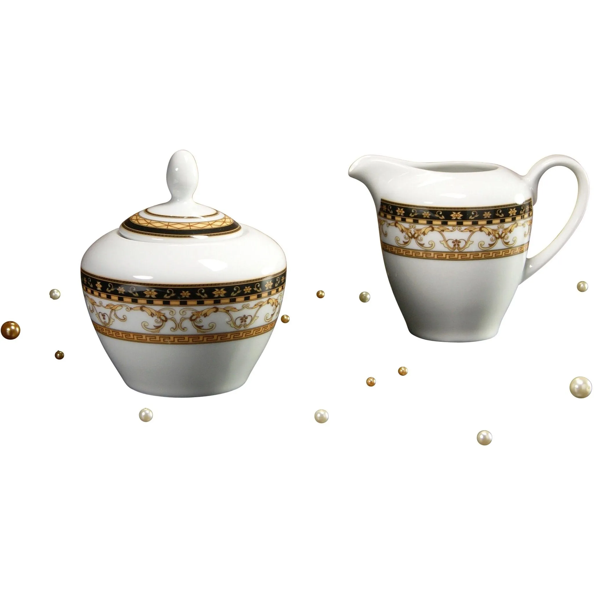 

Набор CreaTable для молока и сахара «Majestosa», (набор, 2 предмета, 1 молочник, 1 сахарница), декор в черной гамме, цвет weiß/braun/goldfarben