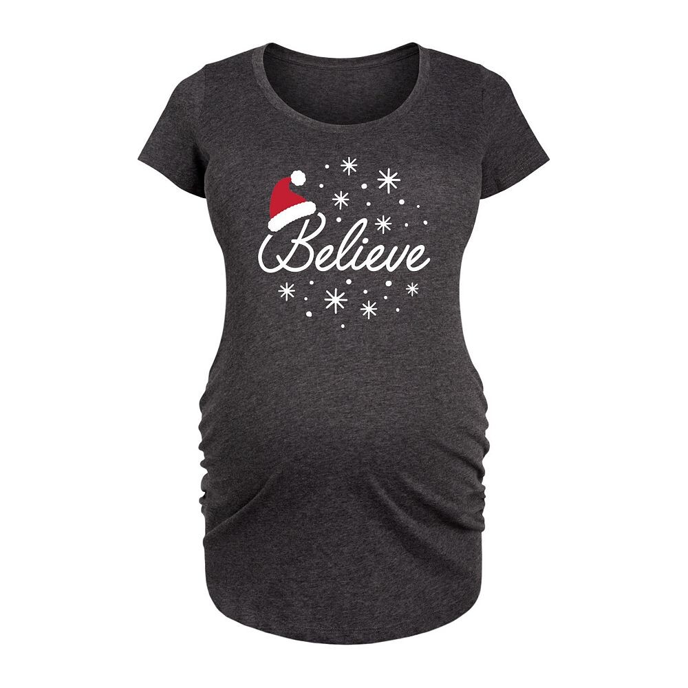 

Футболка Maternity Believe с рисунком шляпы Санта-Клауса Licensed Character, цвет Heather Charcoal