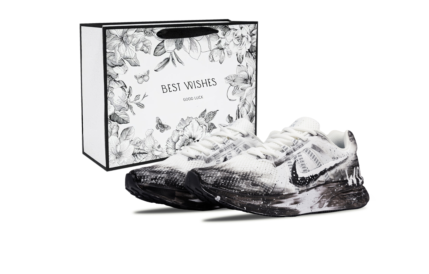 

Беговые кроссовки Run Swift 2 Abrasion Resistant Breathable Coverage Low top мужские Nike, черный/белый