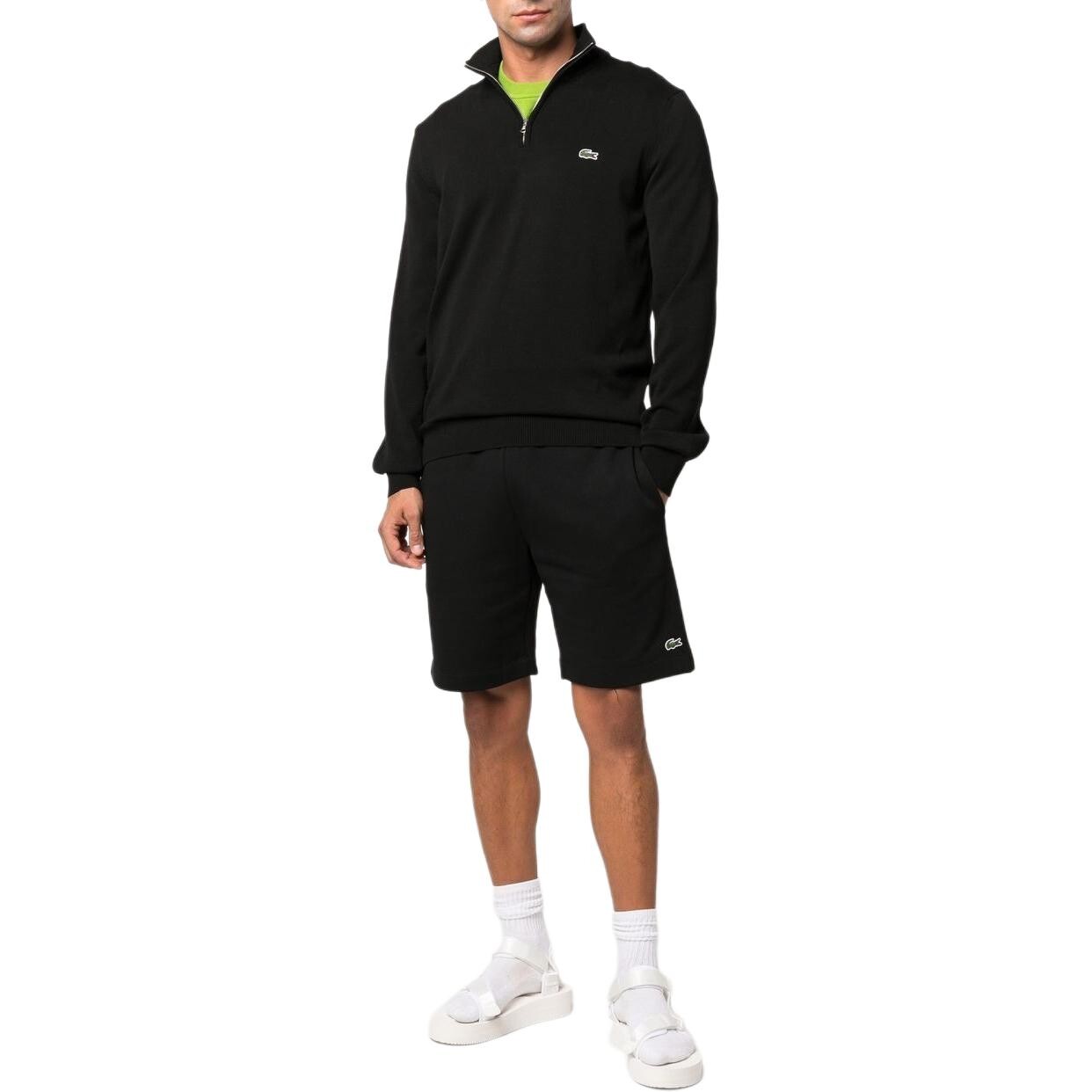 Повседневные шорты мужские черные Lacoste, черный — фото 2