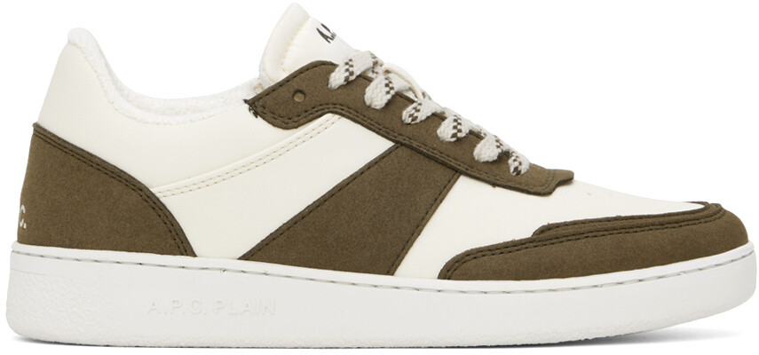 Однотонные кроссовки Off-White и цвета хаки A.P.C., цвет Khaki/White