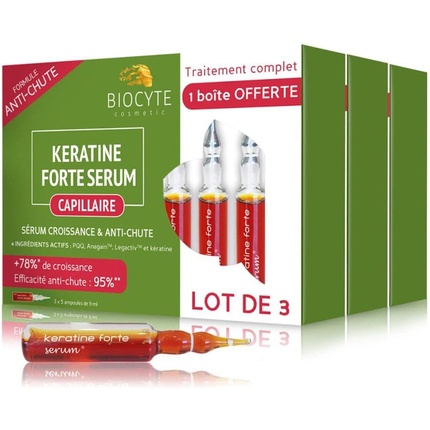 

Кератиновая сыворотка против выпадения волос Forte, 3 х 5 флаконов Biocyte