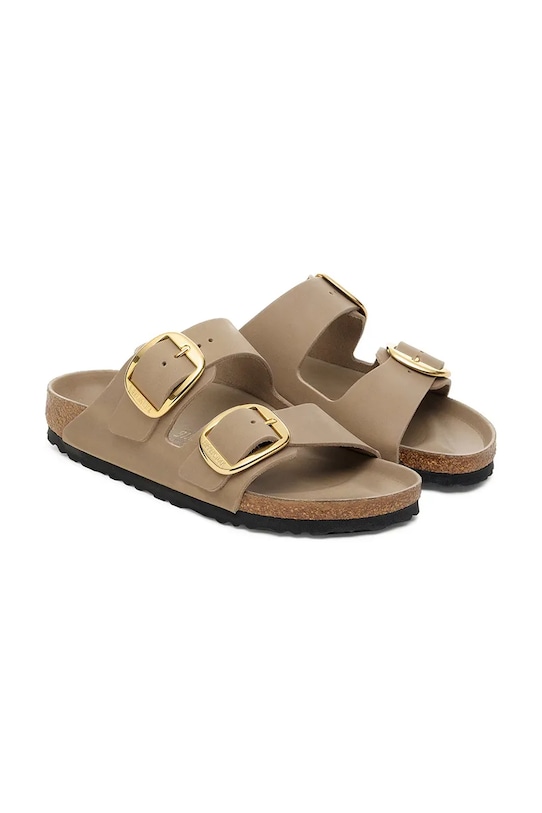 Кожаные шлепанцы Boston с широкой пряжкой Birkenstock, бежевый — фото 3