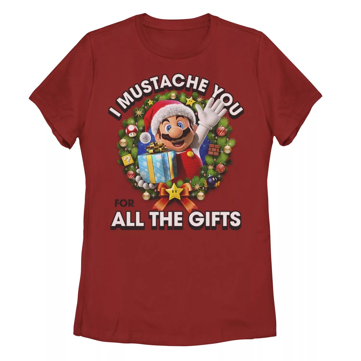 

Детская рождественская футболка с рисунком Nintendo Super Mario All The Gifts Licensed Character