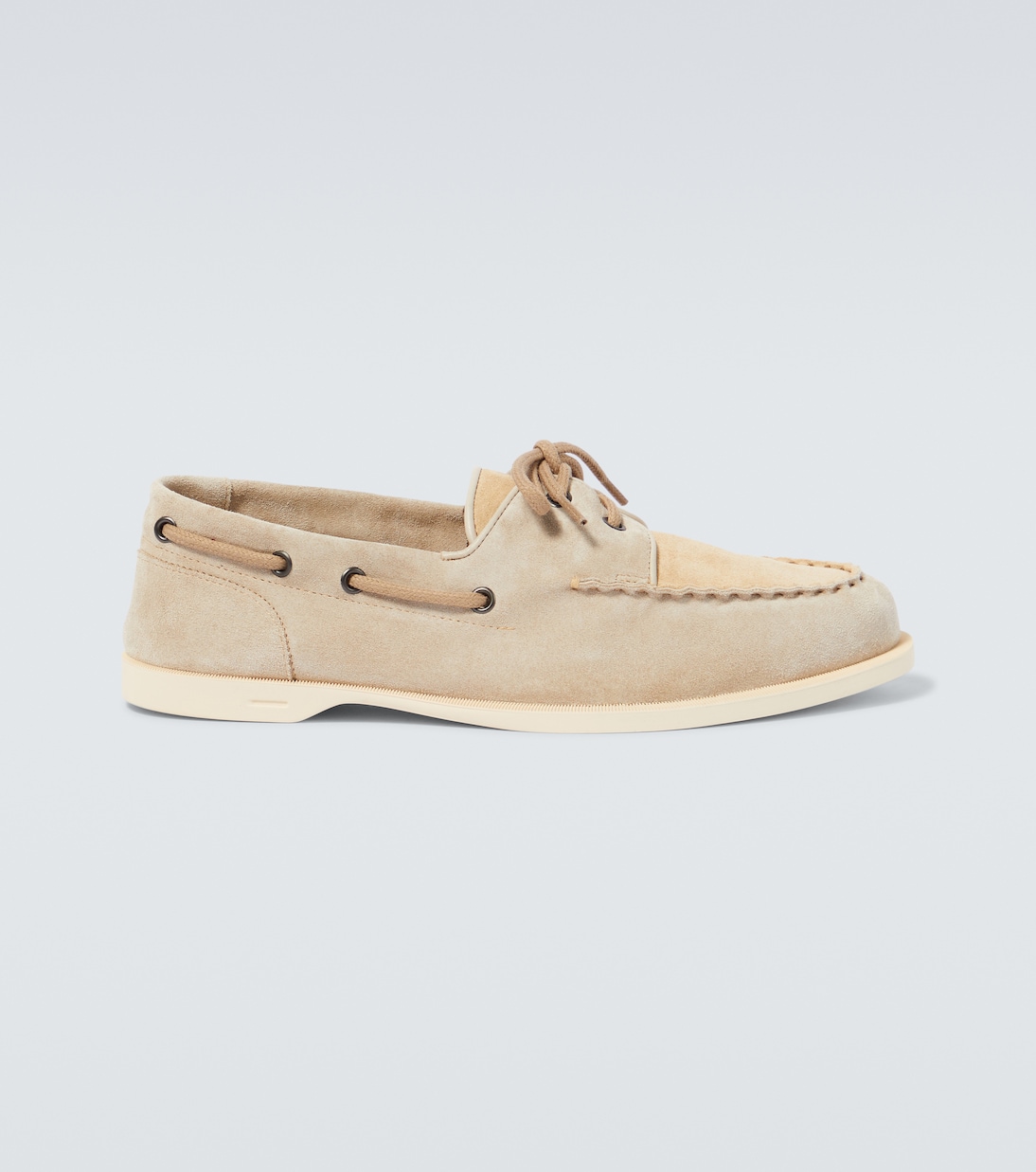 

Лодочные туфли из замши с фольгированным покрытием John Lobb, Sand/Brown Sand