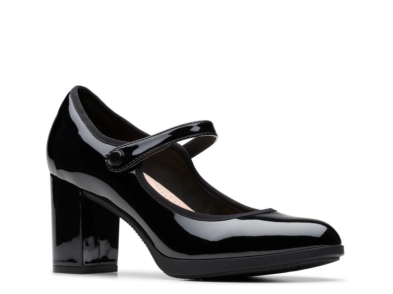 Туфли Clarks Bayla Lily Mary Jane Pump, Black Patent Synthetic