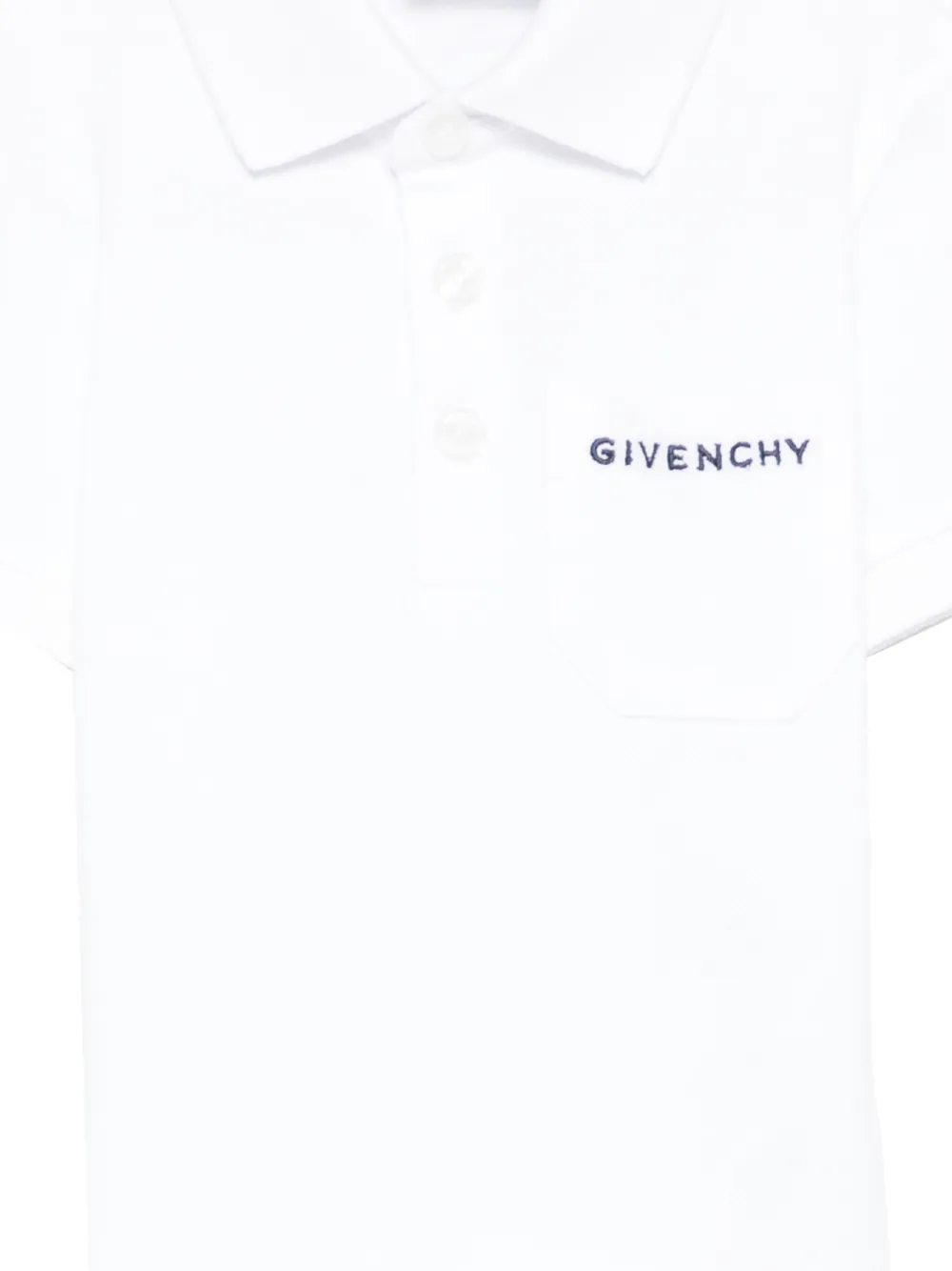 Поло с короткими рукавами и карманом Givenchy Kids, белый — фото 3