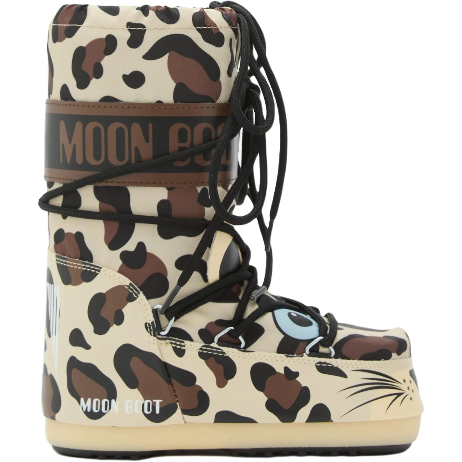 Moon Boot Детские ботинки Icon Junior из коровьей кожи бежево-коричневые — фото 3