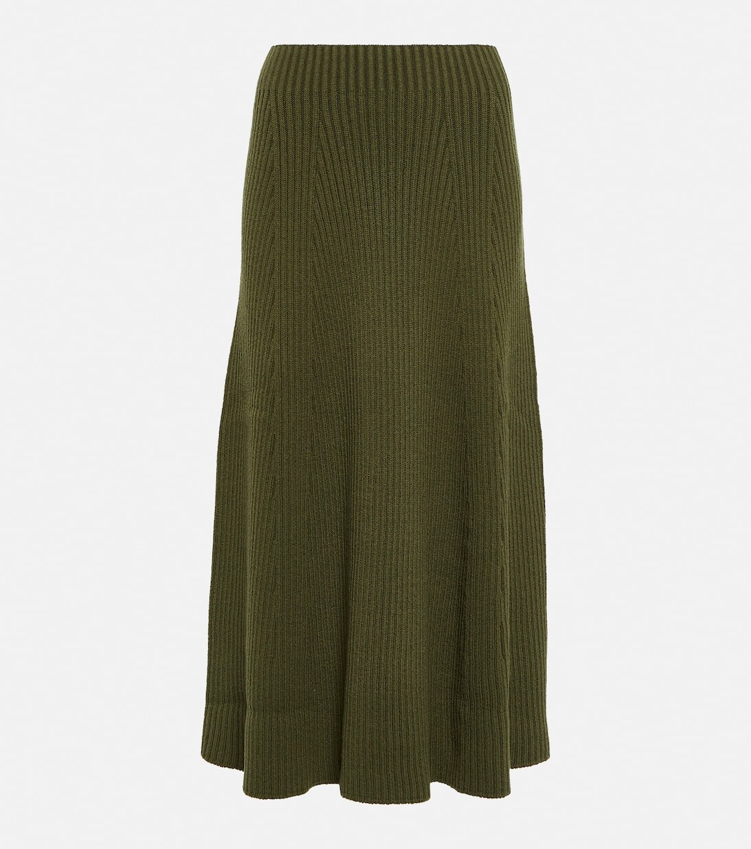 

Юбка макси из шерсти в рубчик CHLOÉ, зеленый