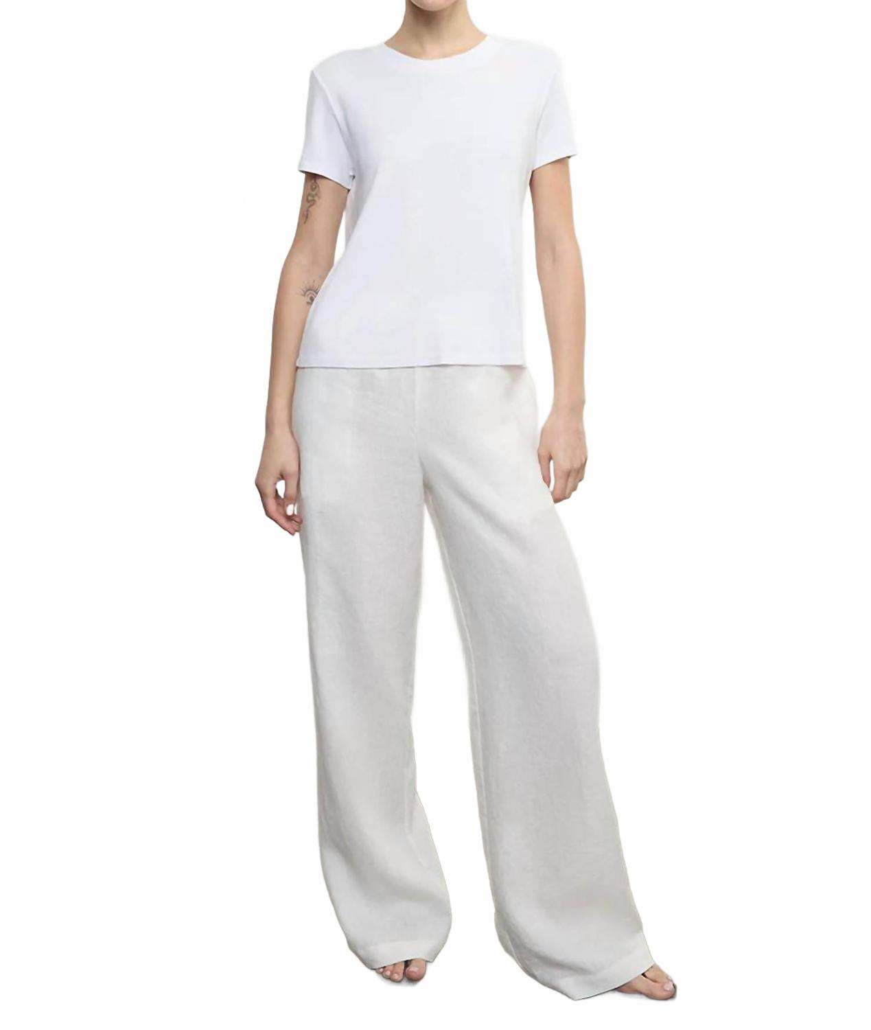 

Льняные курортные брюки в натуральном цвете Enza Costa