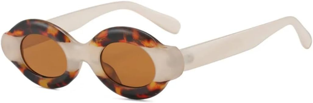 

Солнцезащитные очки для мужчин и женщин - защита UV400 - легкая овальная оправа, цветные линзы, для занятий спортом на открытом воздухе и вождения DSVIGF, Tofu Leopard