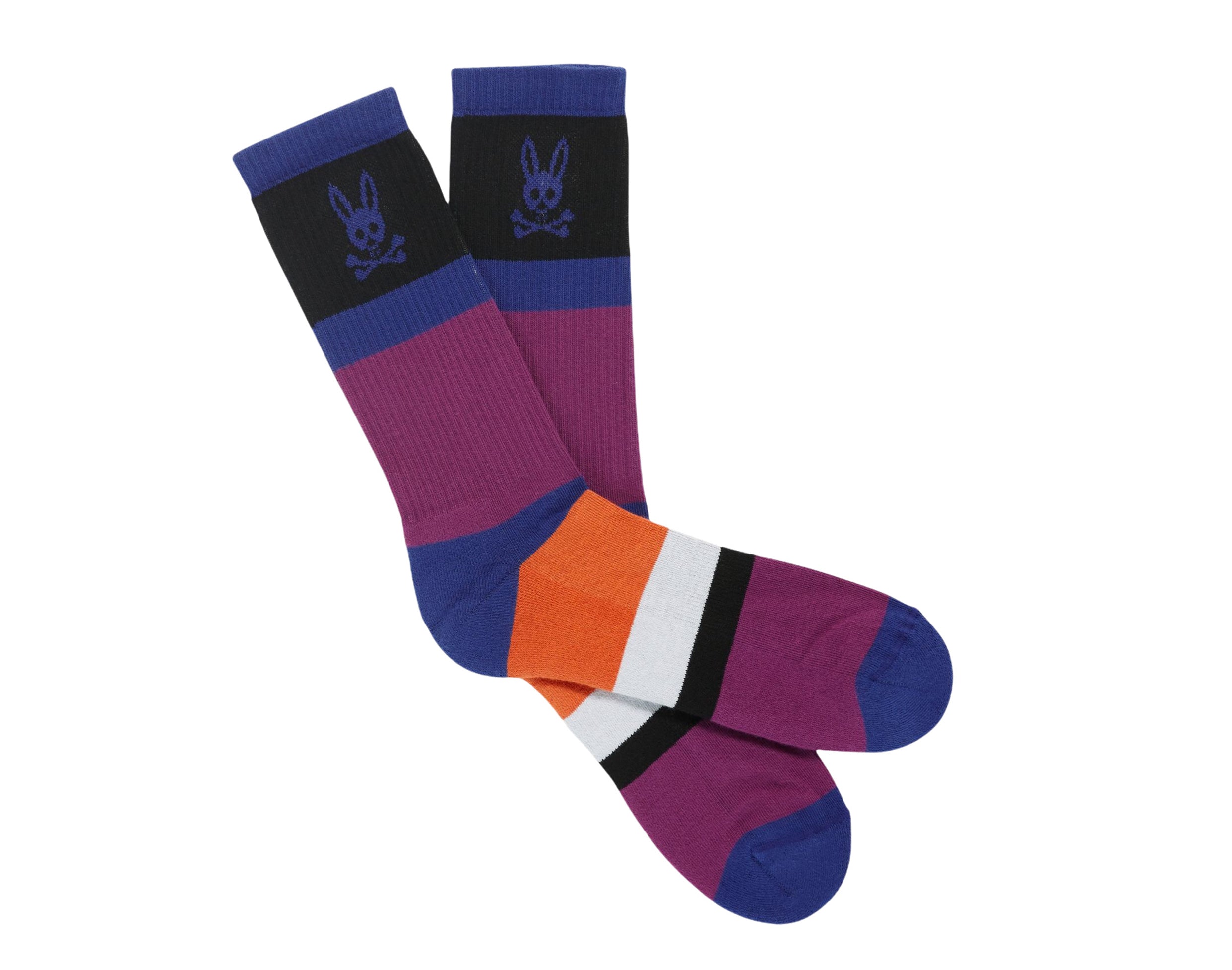 

Носки Psycho Bunny Striped Color Blocked Dark Royal B6F332Q1PB-DRY, цвет multi