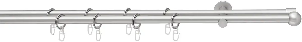 

Карниз Good Life "BOLA", 2 направляющие, фиксированного размера, с кольцами 210 см, Ø16мм, цвет chromfarben