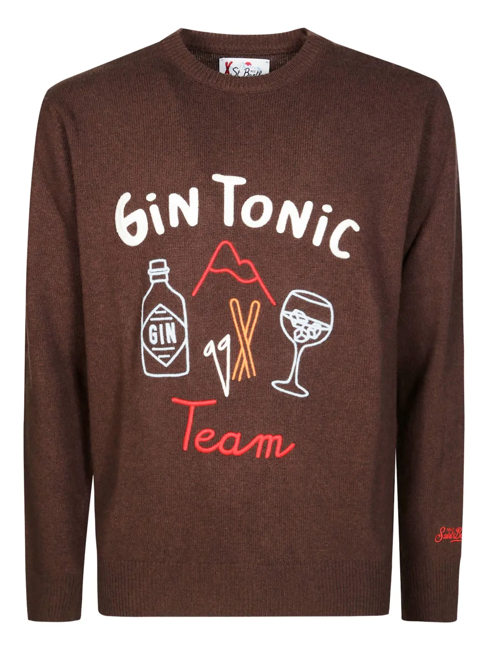 

Свитер с вышитым логотипом Heron Mc2 Saint Barth, коричневый