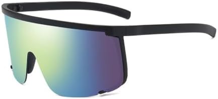 

Мужские солнцезащитные очки большого размера, солнцезащитные очки-щитки в полуободковой оправе для женщин, защитные очки с защитой от УФ-излучения UV400 MTZJH, Black-gold Mirror