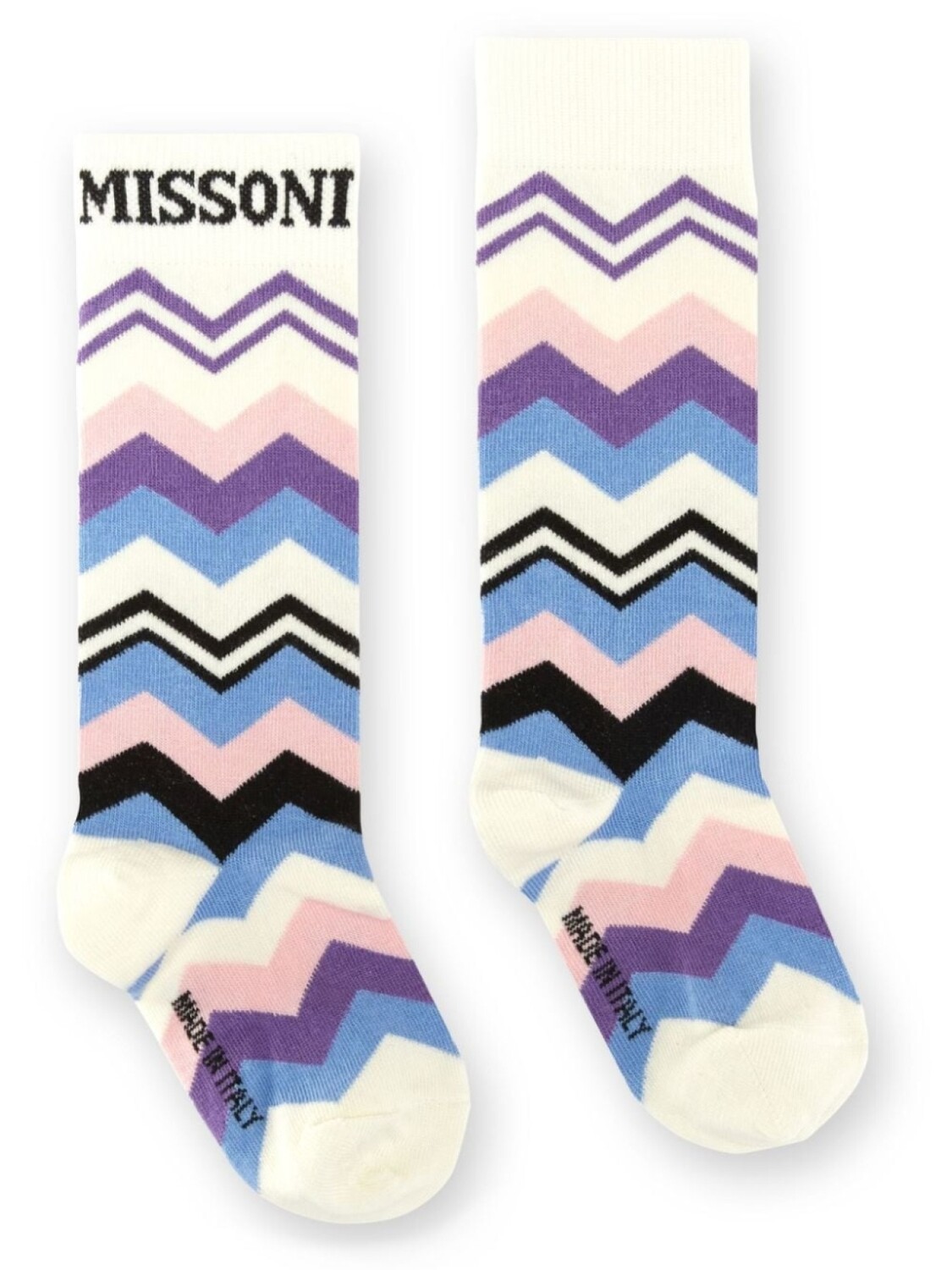 

Носки Missoni Kids с логотипом, вязанные интарсией, белый