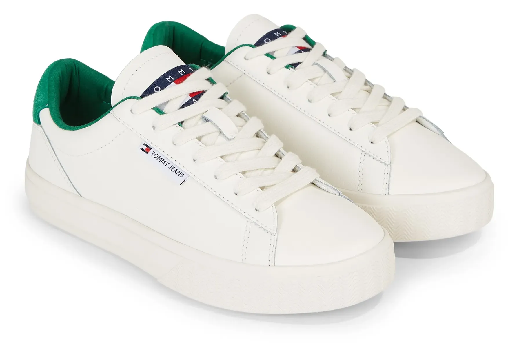 

Кроссовки на платформе Tommy Jeans "TJW CUPSOLE SNEAKER ESS", с логотипом на язычке, повседневная обувь, полуботинки, туфли на шнуровке, зеленый