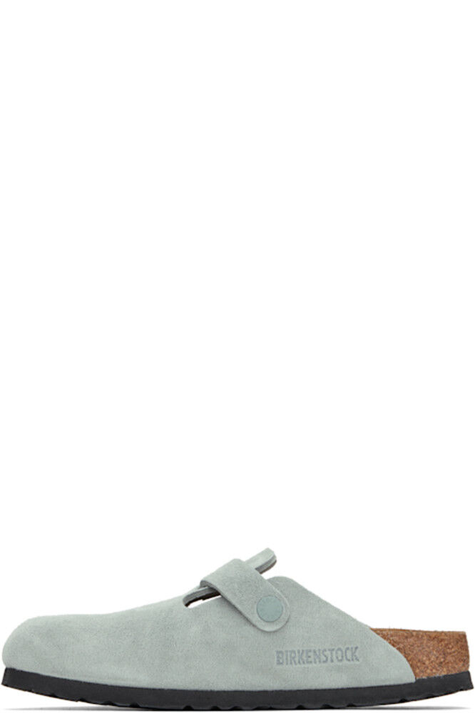 Серые узкие мокасины Boston Soft Footbed Slip-on Birkenstock — фото 3