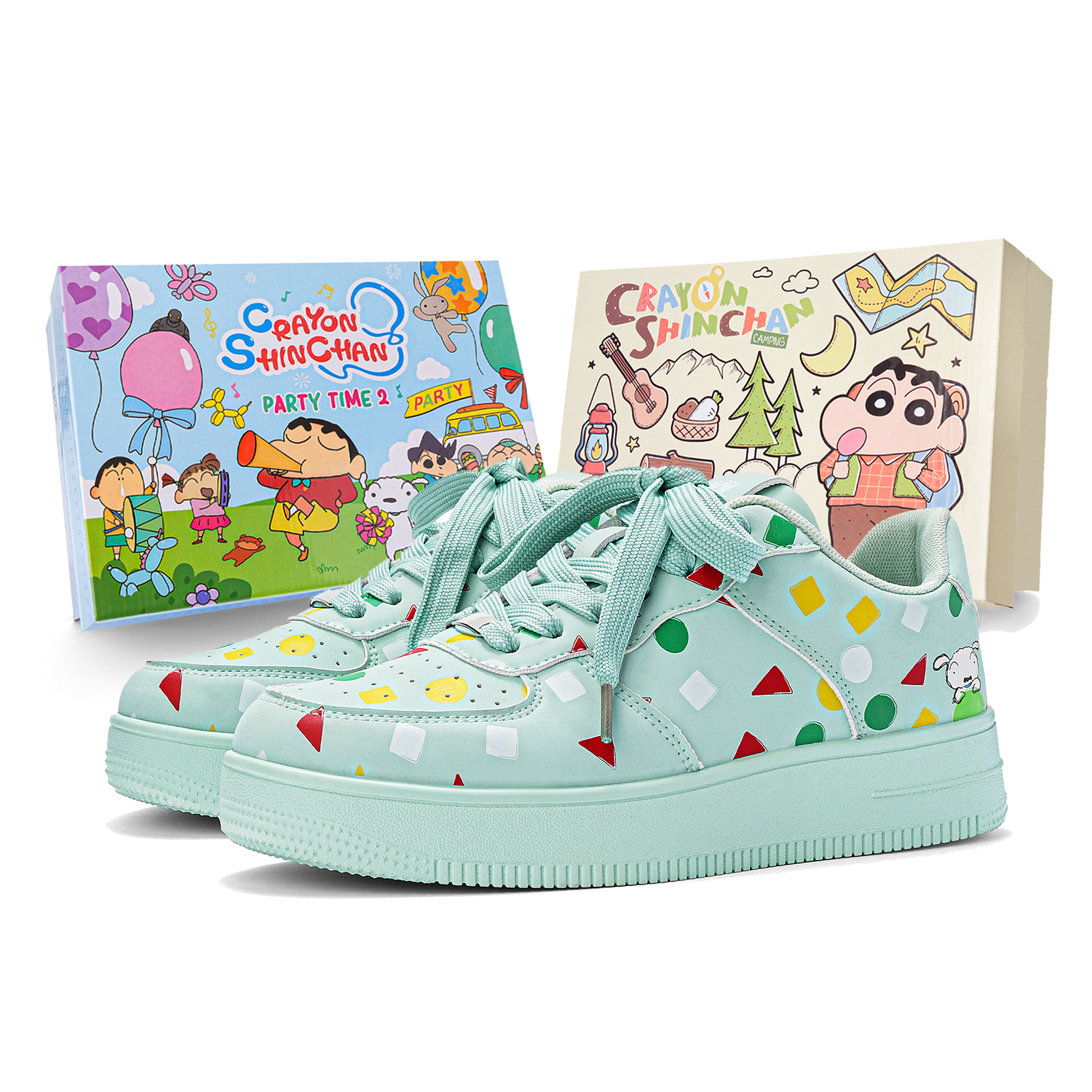 

Crayon Shinchan Низкие скейтерские кроссовки унисекс светло-зеленые классические, цвет Light Green (Classic Version)