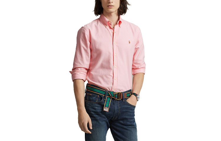 

Розовая мужская рубашка Polo Ralph Lauren, розовый