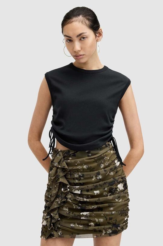 

Хлопковая блузка AllSaints, черный