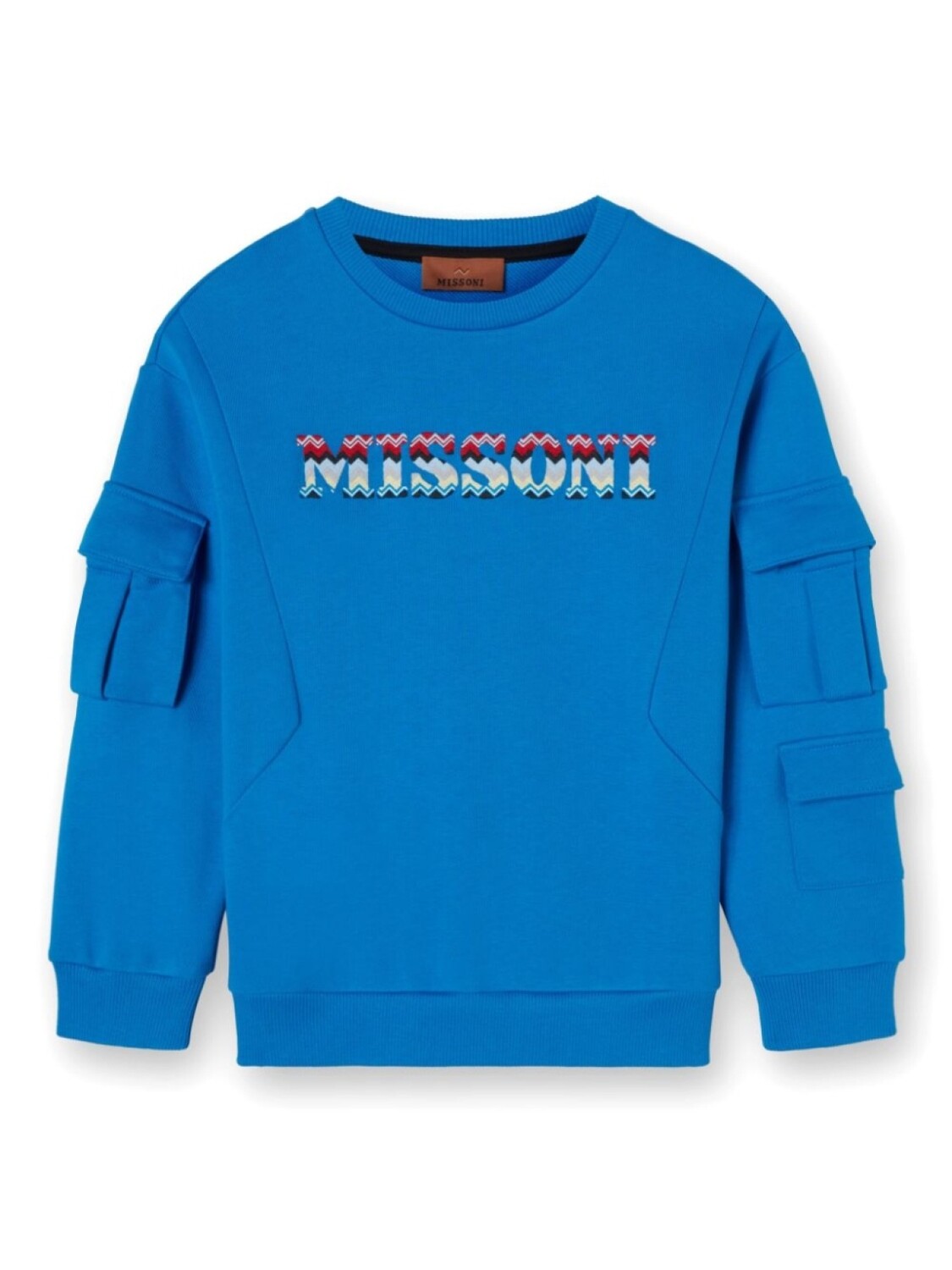 

Missoni Kids хлопковая толстовка с вышитым логотипом, синий