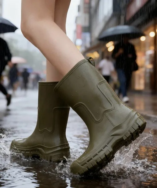 Унисекс дождевые ботинки на толстой подошве Vini MIDDLE RAINBOOTS хаки