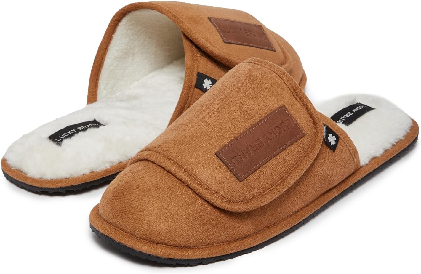 Мужские домашние тапочки Lucky Brand из микровельвета с мягкой подкладкой, Tan Flap — фото 3
