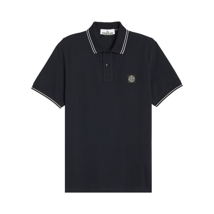 

Поло Stone Island Compass Patch Logo Contrast Stripe Polo, Navy Blue