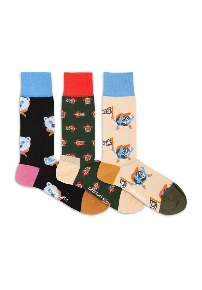 

Подарочный набор носков по всему миру 3 шт. Dilly Socks, мультиколор