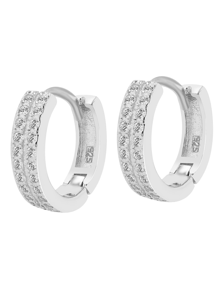 

Adeliás Женские серьги - серьги-кольца на шарнирах из серебра 925 пробы с кубическим цирконием в серебре