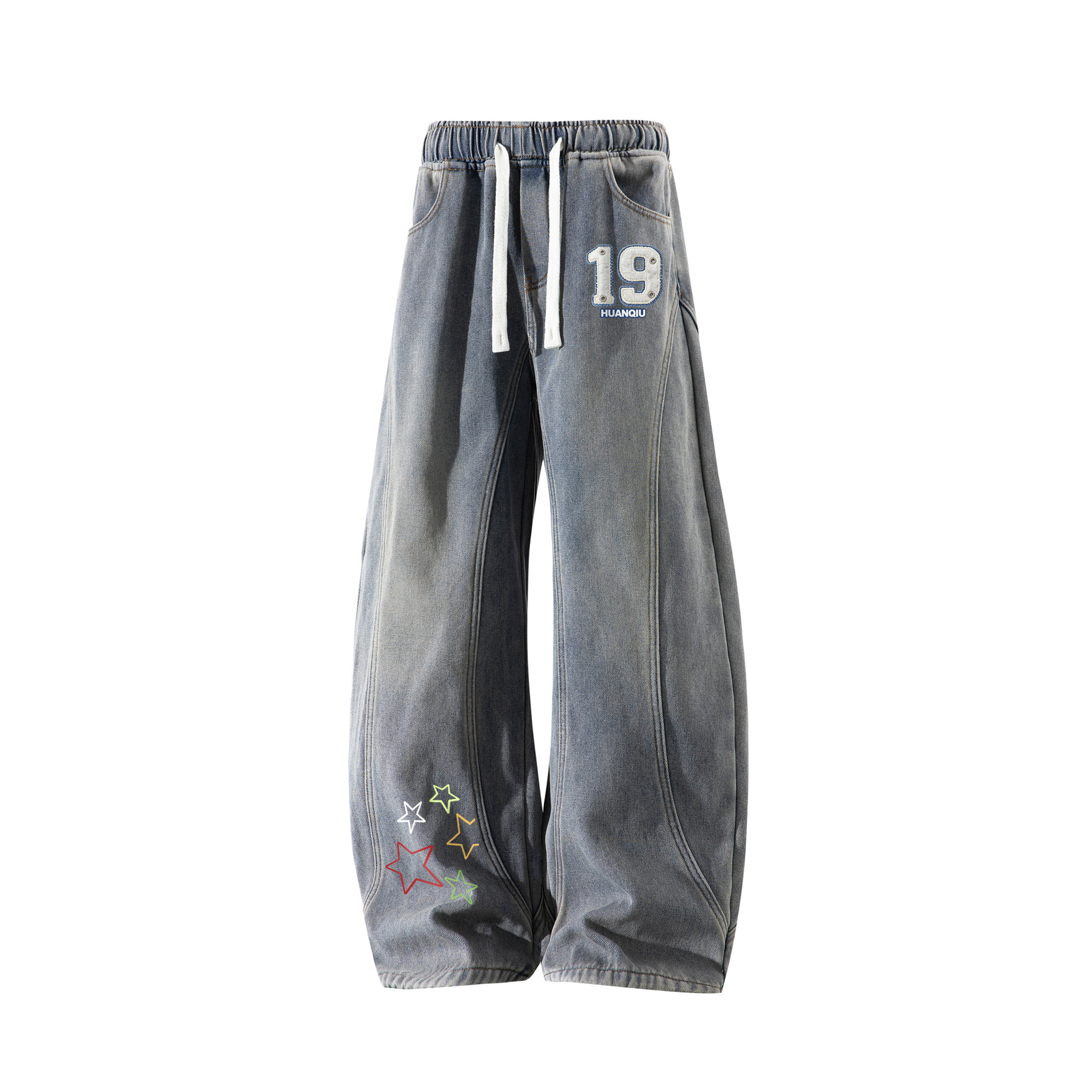 

Джинсы Unisex утепленные с флисовой подкладкой прямого кроя HUANQIU, синий fleece-lined