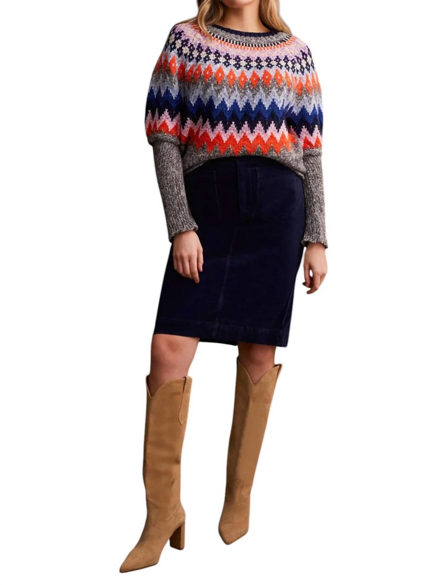 

Свитер с ребристым узором Ground Intarsia в сером миксе TRIBAL, цвет grey mix