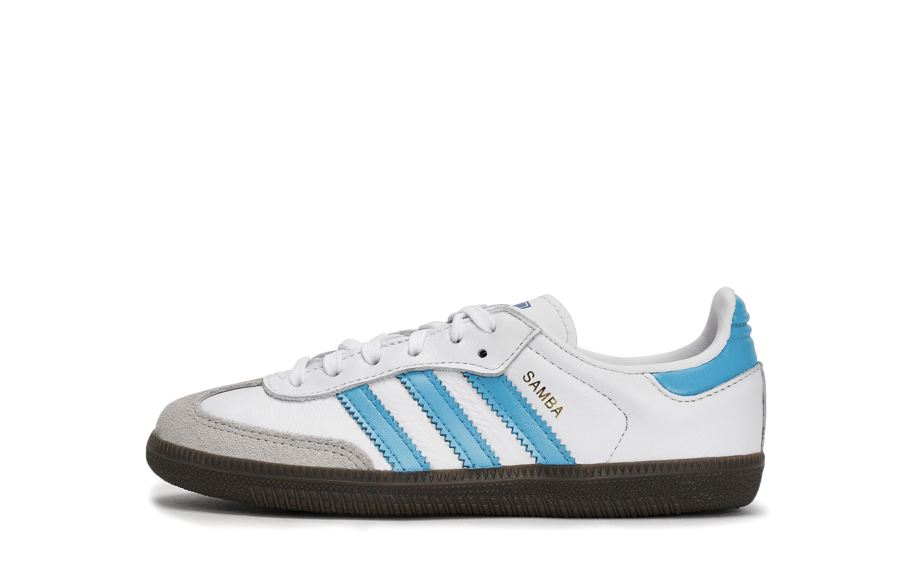

Детские скейтерские кроссовки Samba для дошкольников Adidas Originals, белый/синий