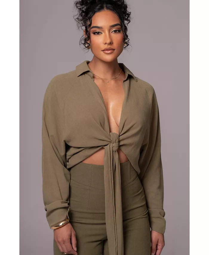 

Женский вязаный топ Soho с завязкой спереди JLUXLABEL, зеленый