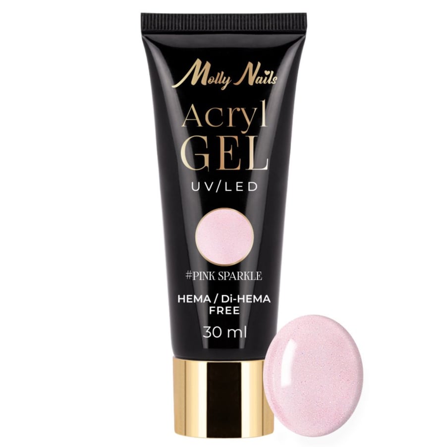 

Mollylac Pink Sparkle Hema/di-hema Free Acrylic Builder Gel, 30 мл